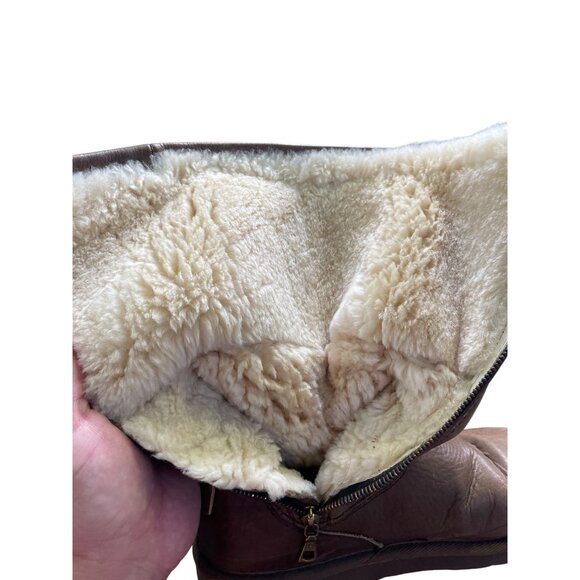 Ugg Australia Womens Brown Mid-Calf Leather sheep  fur Boots Size 7 SKU 8586 - Picture 13 of 15
